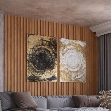 Imagem de Painel Ripado 3D em 100% MDF 89,5x183cm Freijó Pradel - Pradel Móveis