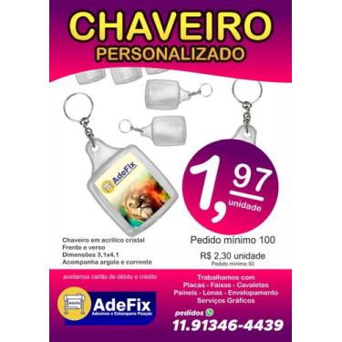 Imagem de Chaveiro Personalizado  acrilico cristal - nacional