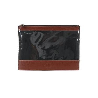 Imagem de Necessaire Slim Frente Transparente Artlux 1403, Conhaque