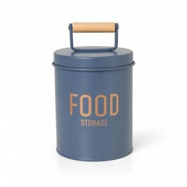 Imagem de Kit 1 Lata De Metal Porta Mantimentos E Manteigueira Com Tampa De Meta