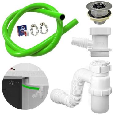 Imagem de Adaptador Máquina De Lavar Louça + Mangueira + Válvula+Sifão - Astra