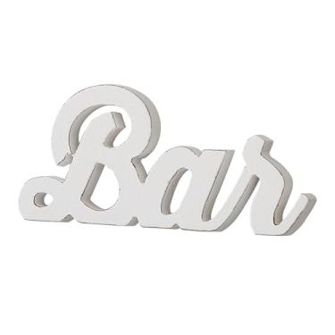 Imagem de Sintosin Placas de café rústicas para parede de bar doméstico 23 cm, decorações de barra branca envelhecida, coisas de caverna de homem legal, letras pequenas de madeira de fazenda, acessórios para