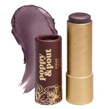 Imagem de Poppy & Pout Tintura labial 100% natural, tubo de papelão, preenchido à mão, cera de abelha, vitamina E, óleo de coco, livre de crueldade, tons totalmente naturais (Stevie)