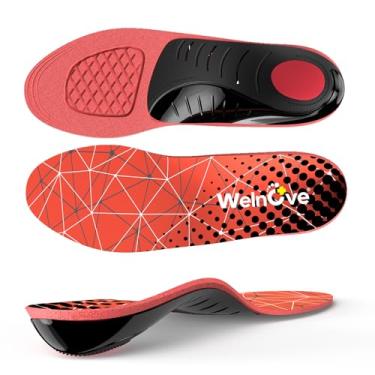 Imagem de Palmilhas de suporte de arco para fascite plantar – inserções de suporte de arco alto ultraleve Welnove – Palmilha ortopédica para dor no calcanhar, pés planos, esporões no calcanhar – Palmilhas de