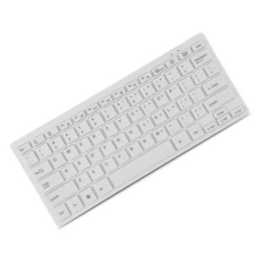 Imagem de Teclado para Laptop, Teclado Com Fio, USB Portátil Ultrafino Durável Altamente Sensível Design Antiderrapante para Viagem de Negócios Em Escritório Doméstico (Branco)