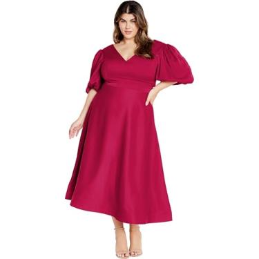 Imagem de City Chic Vestido plus size LULA em batom rosa, Batom rosa, 52