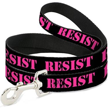 Imagem de Estêncil resistente à coleira para cachorro preto rosa 4 pés de comprimento 0,4 cm de largura