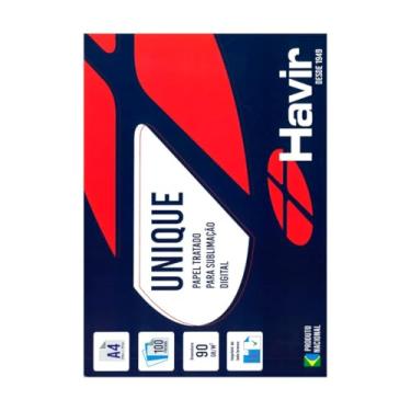 Imagem de Papel Sublimação Havir SubliUnique A4 90g 200 Folhas Fundo Azul Transfer Sublimático Térmico para Camisas, Canecas, Chinelos, Azulejos etc