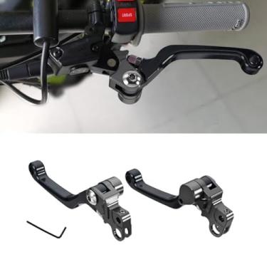 Imagem de BILLFARO Alavanca de embreagem preta, 2 peças de substituição de alavancas de freio giratórias dobráveis de alumínio para esquerda e direita para Sur Ron Light Bee X/S Segway X260 X160