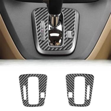 Imagem de IKUESM Compatível com Honda CRV 2007 2008 2009 2010 2011 Estilo de carro de fibra de carbono macio Controle central do carro Painel de mudança de marcha Decoração da tampa da moldura(Right-hand drive