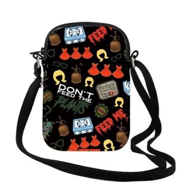 Imagem de TSOTMO Presente inspirado em filmes de terror para amantes de filmes de terror bolsa transversal com zíper para fãs de filmes de terror presente de elen, Feed Me Cr