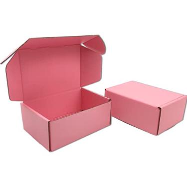 Imagem de SENIAOAI Pequenas Caixas de Remessa Rosa 6X4X2 para Embalagem de Pequenas Empresas Conjunto de 25 Caixas de Papelão para Correspondência de Papelão para Remessa de Correspondência