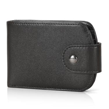 Imagem de Carteira masculina Polare Slim Curve de couro legítimo italiano com bloqueio de RFID, bolso frontal, Preto (versão de encaixe), Small, Casual