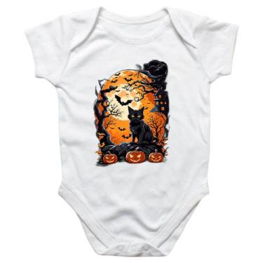 Imagem de Body intantil Gato Preto Halloween Lua Cheia - Alearts, GG