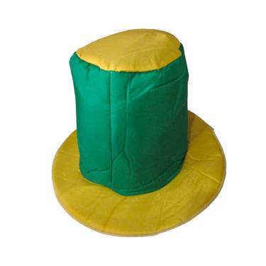 Imagem de Kit 2 Chapéu Cartola Brasil Lisa Torcida Verde e Amarelo Jogos Copa do Mundo