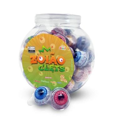 Imagem de Chiclete Zoião Clets Olhos Sabor Sortido - 50 Unidades - Royal Toys