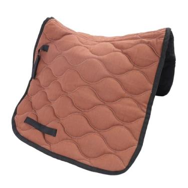 Imagem de Almofada de sela de cavalo, almofada de sela ocidental com absorção de choque para proteção, almofadas de sela equestre de 45,7 x 26 polegadas, respirável e confortável (Café e