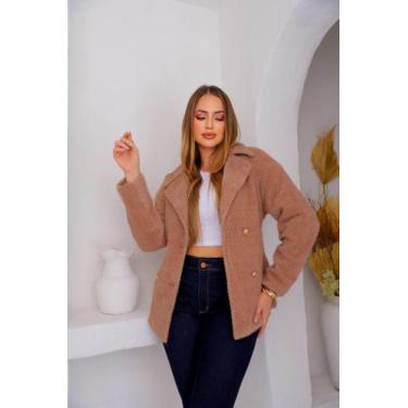 Imagem de Sobretudo Feminino De Lã Com Ajuste Na Cintura - Krayani, Marrom, M