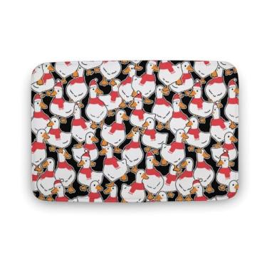 Imagem de Suwicar Tapete de porta para decoração externa, tapete engraçado de boas-vindas de pato de Natal capacho para ambientes internos e externos para porta da frente 39,9 cm x 59,9 cm