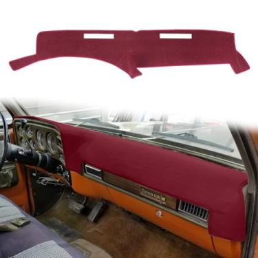 Imagem de HanLanKa Tapete de cobertura de painel personalizado para Chevy Chevrolet C10 C20 C30 K10 K20 K20 K30 Suburban K5 Blazer Pickup, GMC Jimmy C/K 15 25 35 1500 2500 Suburban Sierra, tapete de painel