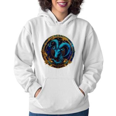 Imagem de Moletom Feminino Capricórnio Sígno - Foca na Moda, Branco, GG