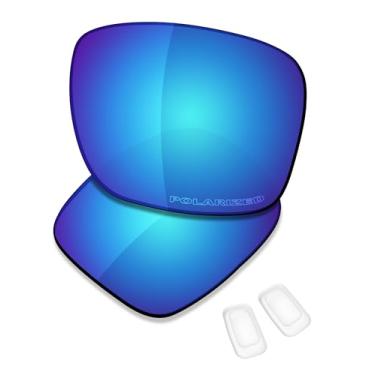Imagem de SAUCER Lentes de reposição premium e protetores de nariz para óculos de sol Oakley Coldfuse OO6042 High Defense - Azul Glaciar polarizado