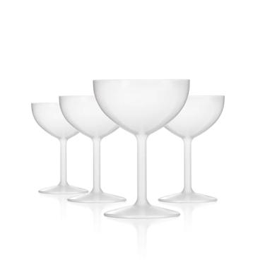 Imagem de Drinique Taças Tritan inquebráveis Champagne Coupe (Conjunto de 4), branco