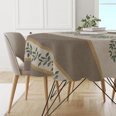 Imagem de Toalha Mesa Plástica Térmica Grega 4 lugares Redonda - IDEALIZA