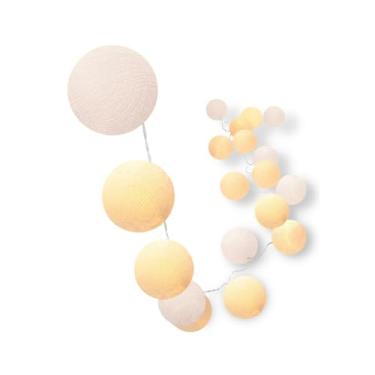 Imagem de Cordão de Bolinhas Tomada 110v ou 220v Variados Tamanhos e Cores, Branco, Rosa, Azul, Verde, Amarelo, Para Festa e Quarto Infantil, Luminária LED 20 Bolas 2.8m (Amarelo e Branco 220v)