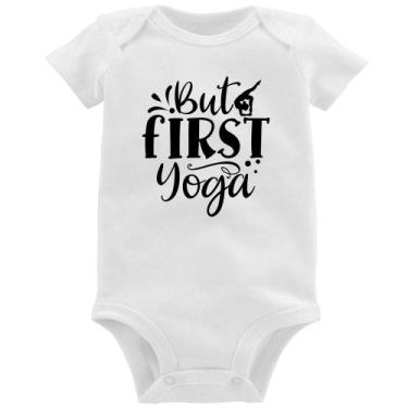 Imagem de Body Bebê But First Yoga - Foca na Moda, Branco, GG