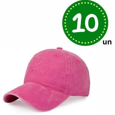 Imagem de Kit 10 Bonés Sarja de Beisebol Liso Aba Curva Esportivo Unissex Para C