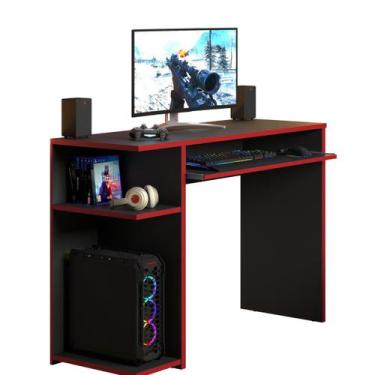Imagem de Mesa Gamer Escrivaninha Mesa De Computador Varias Cores - JM3, Vermelh
