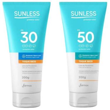 Imagem de Protetor solar fator 30 + fator 50 200g sunless toque seco - FARMAX