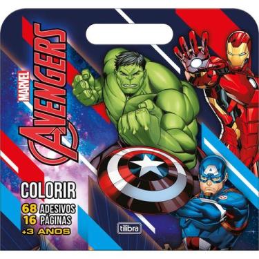 Imagem de Álbum Para Colorir Personagem Maleta Avengers Vingadores 8 Folhas + 68