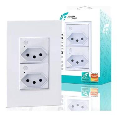 Imagem de Tomada Inteligente De Embutir Dupla Jwcom Alexa Tuya 16A