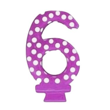 Imagem de Vela De Aniversário Poá Lilás - N6