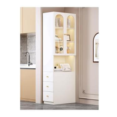 Imagem de Armário lateral de sofá Sofá Mesa Lateral Mesa de Canto Sofá Aparador Sanduíche Canto Estante Armário de Armazenamento de Canto Aparador Armário de armazenamento(40x80x200cm,Left)