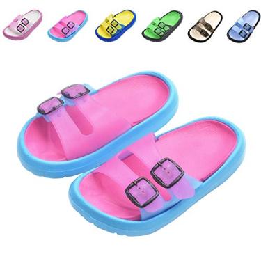 Imagem de Sandálias infantis infantis de verão para meninos e meninas que não escorregam, sapatos leves para praia, chuveiro, piscina, chinelos, Rose Red, 8-8.5 Toddler