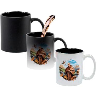 Imagem de Caneca Mágica Muda de Cor Interna Preta Porcelana 325ml - Santo Sao Francisco de Assis Igreja Catolica 5
