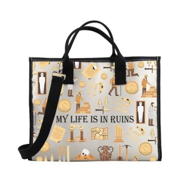 Imagem de BDPWSS Bolsa de ombro Archaeology My Life Is In Ruins Archaeology Graduation Shoulder Bag Archaeological Enthusiast Gift, Life Ruin Te