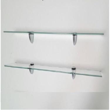 Imagem de Prateleira de vidro decorativa 40x10 Bico Tucano Kit com 2 unidades - 