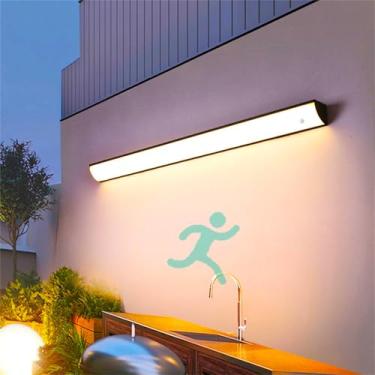 Imagem de Luminária de parede LED para áreas externas, faixa longa para ambientes internos, moderna, retangular, IP65, à prova d'água, com sensor de movimento, iluminação de parede, pátio, sala de est
