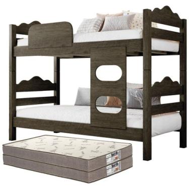 Imagem de Beliche Reforçada Moderna com 2 Colchões D33 Inclusos - TopDeal E-com,