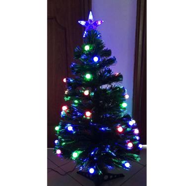 Imagem de Árvore de Natal Fibra Ótica 38 Leds 90cm - Bolinhas de Pisca-pisca Colorido-Bivolt.
