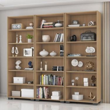 Imagem de Kit 3 Estantes para Livros 5 Prateleiras 188cmx181,5cm Office