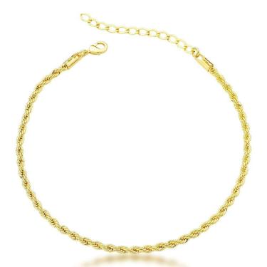 Imagem de Tornozeleira Cordão Baiano 2,5mm Banhada A Ouro 18k 20cm