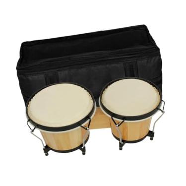Imagem de menolana Bongo Drum Drum de ensino de tambor Ajuda de coordenação Imaginação Instrumentos de percussão Instrumento educacional musical para crianças, Cor de Madeira