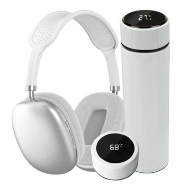 Imagem de Garrafa térmica inox inteligente com visor led de 500ml e Fone Pro 9 b