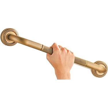 Imagem de QLDFX Barra de apoio de escada para banheiro barra de apoio de banheiro corrimão antiderrapante toalheiro montado na parede latão alça segura para chuveiro 50 cm haste de suporte para corredor
