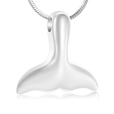 Imagem de Joias de cremação de cauda de baleia para cinzas, pingente de cauda de sereia, colar de urna, medalhão de cinzas, presente de lembrança para mulheres e meninas, Metal, não